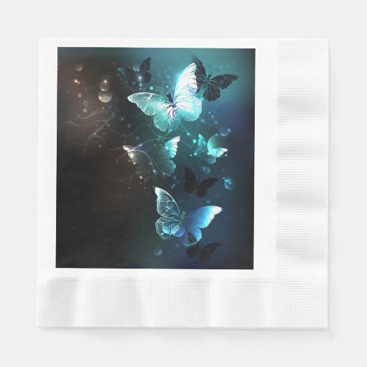 Mint Night Butterflies Servet (Voorkant)