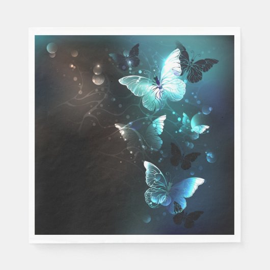 Mint Night Butterflies Servet (Voorkant)
