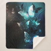 Mint Night Butterflies Sherpa Deken (Voorkant)