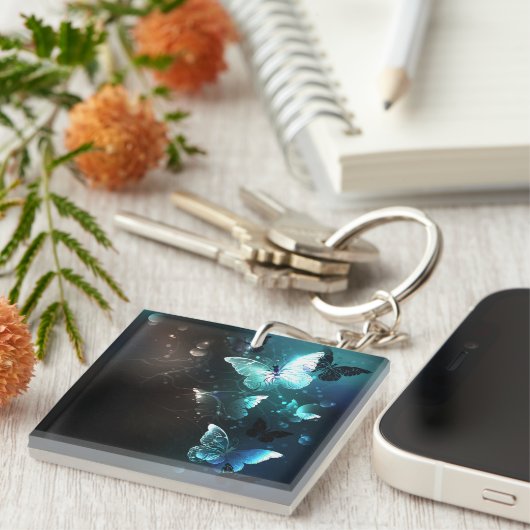 Mint Night Butterflies Sleutelhanger (Voorkant Rechts)