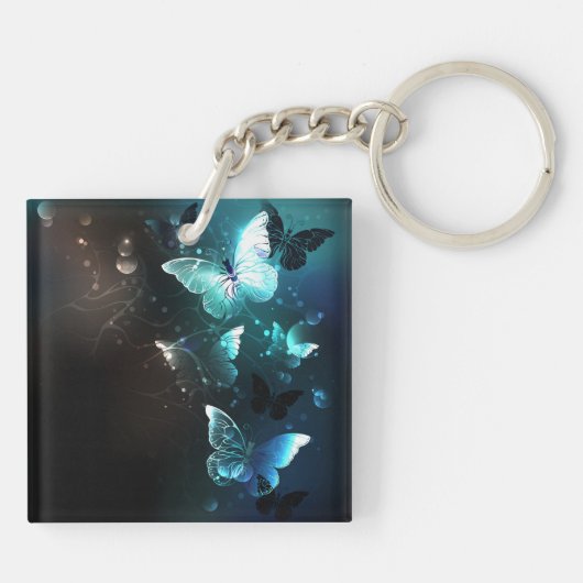 Mint Night Butterflies Sleutelhanger (Achterkant)