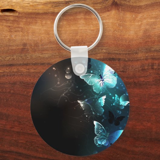 Mint Night Butterflies Sleutelhanger (Voorkant)