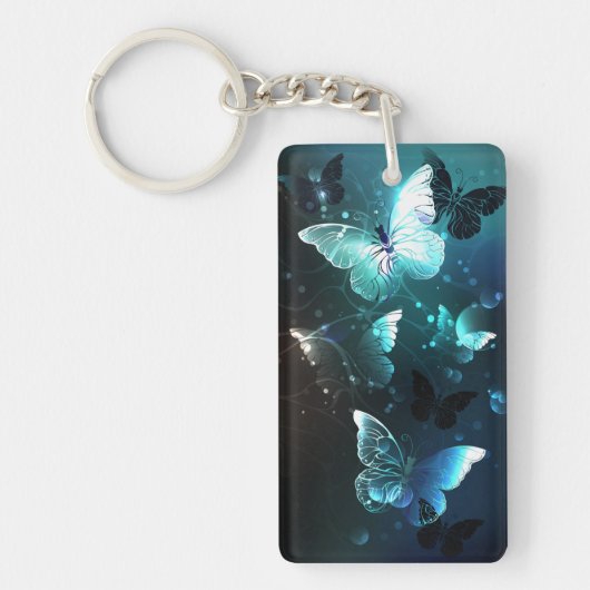 Mint Night Butterflies Sleutelhanger (Voorkant)