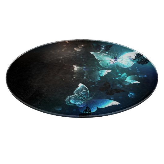 Mint Night Butterflies Snijplank (Hoek)