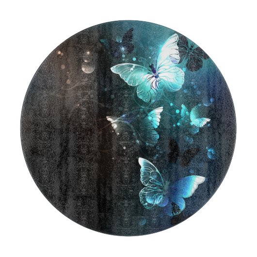 Mint Night Butterflies Snijplank (Voorkant)