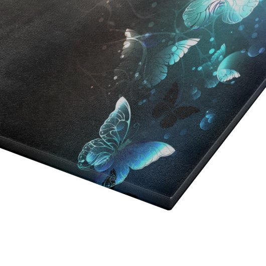 Mint Night Butterflies Snijplank (Hoek)