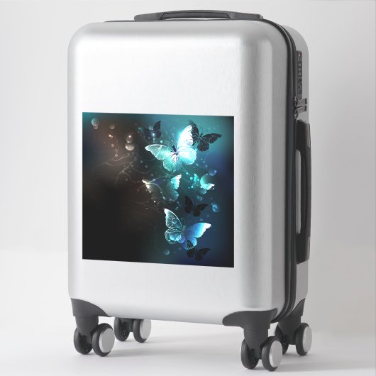 Mint Night Butterflies Sticker (Koffer)