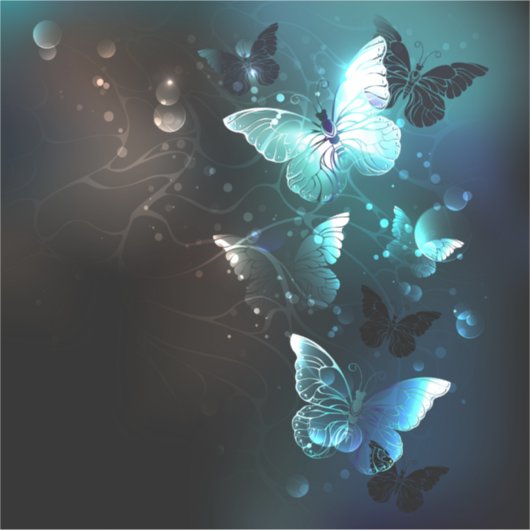 Mint Night Butterflies Sticker (Voorkant)