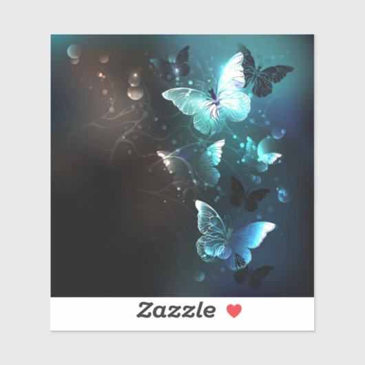 Mint Night Butterflies Sticker (Vel)