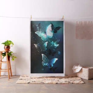 Mint Night Butterflies Stof