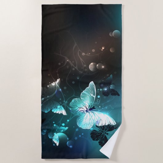 Mint Night Butterflies Strandlaken (Voorkant)
