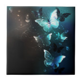 Mint Night Butterflies Tegeltje (Voorkant)
