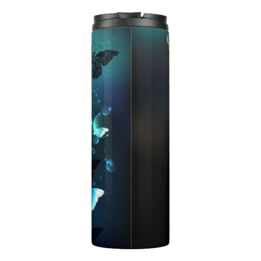 Mint Night Butterflies Thermosbeker (Achterkant)