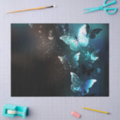 Mint Night Butterflies Tissuepapier (Craft)