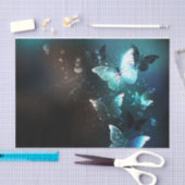 Mint Night Butterflies Tissuepapier (Craft)