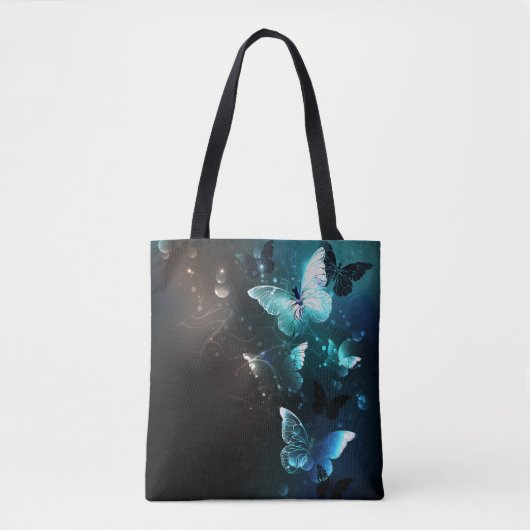 Mint Night Butterflies Tote Bag (Voorkant)