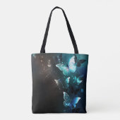 Mint Night Butterflies Tote Bag (Achterkant)
