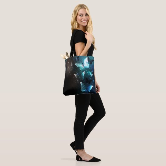 Mint Night Butterflies Tote Bag (Op model)