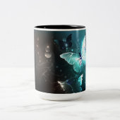 Mint Night Butterflies Tweekleurige Koffiemok (Center)