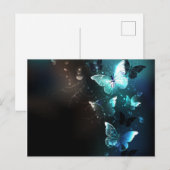Mint Night Butterflies Uitnodiging Briefkaart (Voorkant / Achterkant)