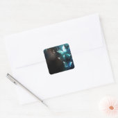 Mint Night Butterflies Vierkante Sticker (Envelop)