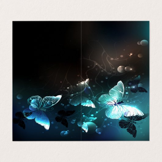 Mint Night Butterflies Visitekaartje (Buitenkant ongevouwen)