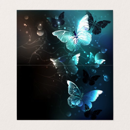 Mint Night Butterflies Visitekaartje (Buitenkant ongevouwen)