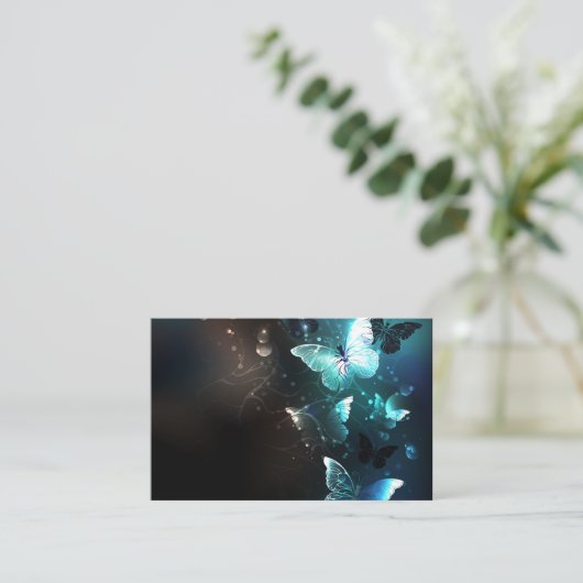 Mint Night Butterflies Visitekaartje (Staand voorkant)