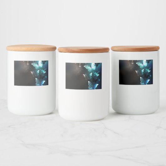 Mint Night Butterflies Voedselcontainer Etiket (Flessen)