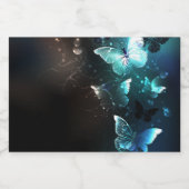 Mint Night Butterflies Voedselcontainer Etiket (Enkel label)