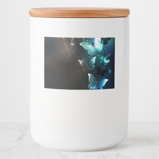 Mint Night Butterflies Voedselcontainer Etiket (Voorkant)