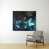 Mint Night Butterflies Wandkleed (In Situ (horizontaal))