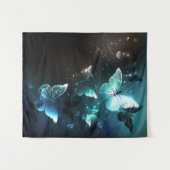 Mint Night Butterflies Wandkleed (Voorkant (horizontaal))