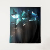 Mint Night Butterflies Wandkleed (Voorkant)