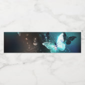 Mint Night Butterflies Waterfles Etiket (Enkel label)