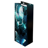 Mint Night Butterflies Wijn Cadeautas (Voorkant Gekanteld)