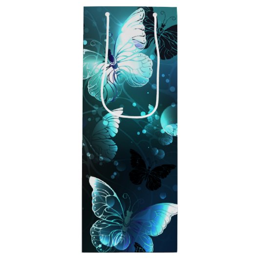 Mint Night Butterflies Wijn Cadeautas (Voorkant)
