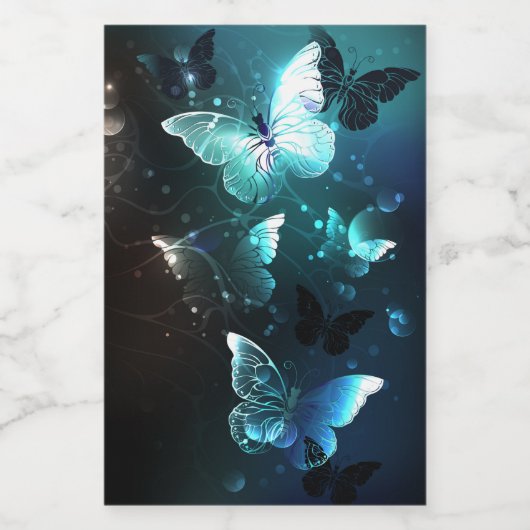 Mint Night Butterflies Wijn Etiket (Enkel label)