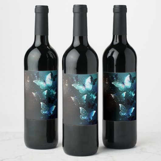 Mint Night Butterflies Wijn Etiket (Flessen)