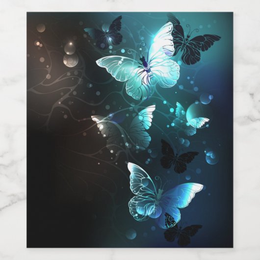 Mint Night Butterflies Wijn Etiket (Enkel label)