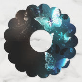 Mint Night Butterflies Wijnglaslabel (Voorkant)