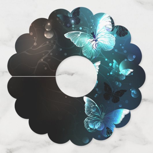 Mint Night Butterflies Wijnglaslabel (Achterkant)