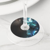 Mint Night Butterflies Wijnglaslabel (Dichtbij)