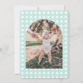 Mint Nutcracker Birthday Photo Thank You Card Kaart (Achterkant)