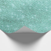 Mint Ocean Beach Aqua Sparkly Diamond Metallic Cadeaupapier (Hoek)
