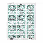 Mint of kleur Aangepaste Floral Damask Etiket (Full Sheet)