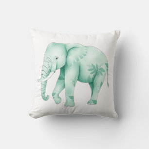 Mint olifant met Oerwoud bladeren Kussen