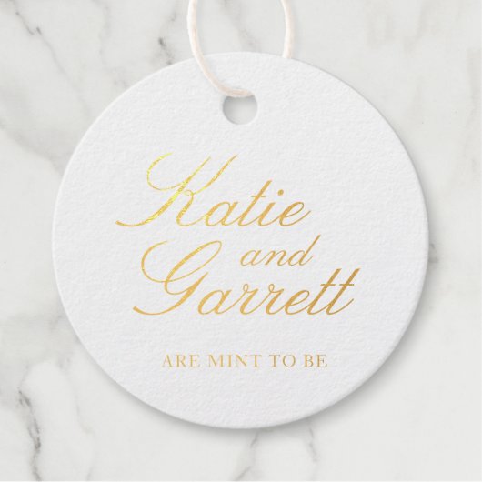 Mint om een legant goudbruin te zijn bedankjes labels (Voorkant)