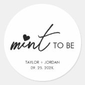 Mint om een minimalistische weddenschap te zijn ronde sticker (Voorkant)