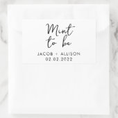 Mint om een moderne elegante bruiloft te zijn rechthoekige sticker (Tas)